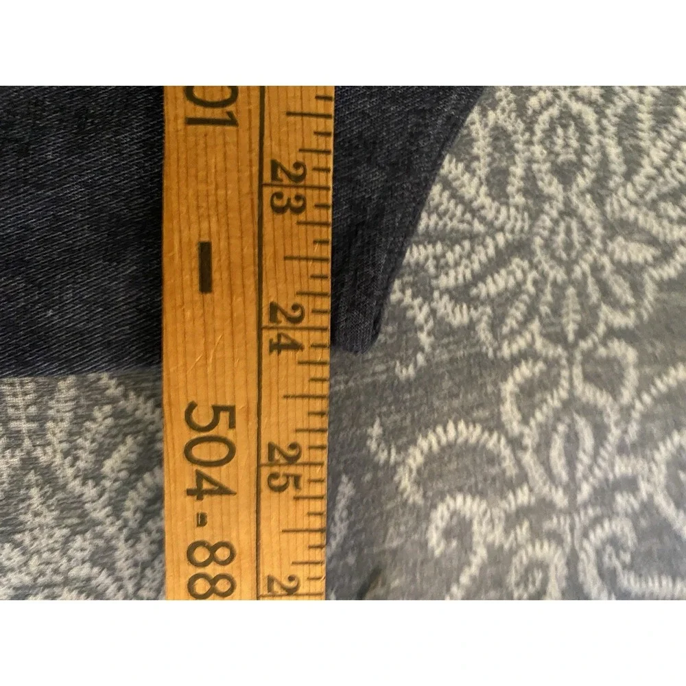 Women's Denim Look Sheer Blue‎ With Pockets Top Size 3XL